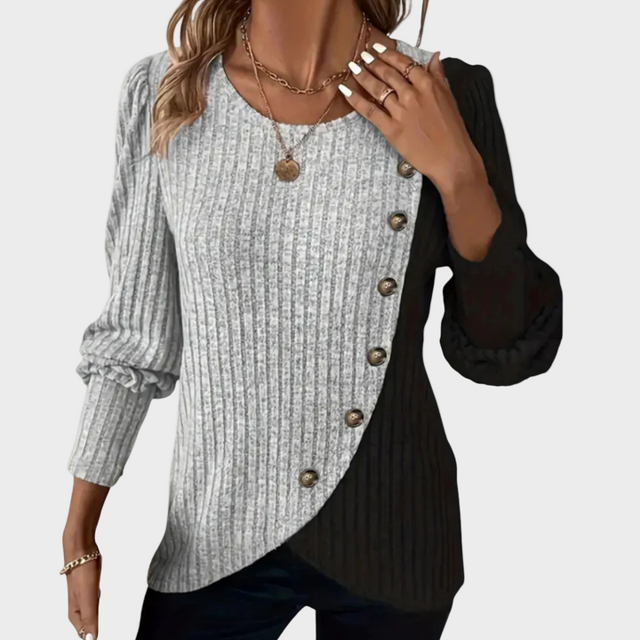 Kaia – Jersey elegante de punto con botones