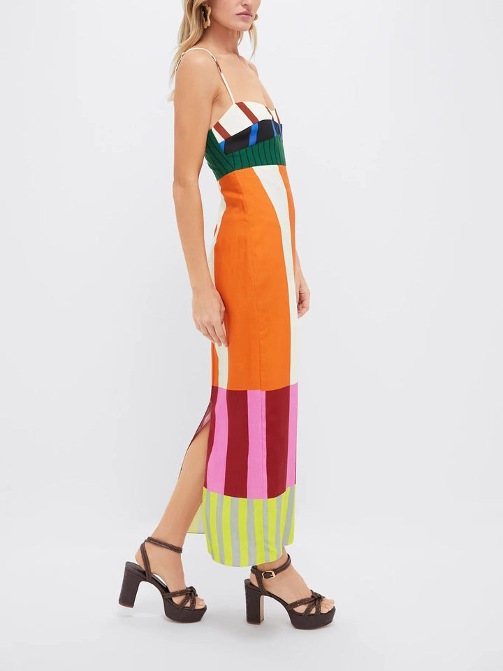 Paloma | Maxi Vestido Colorido a Rayas