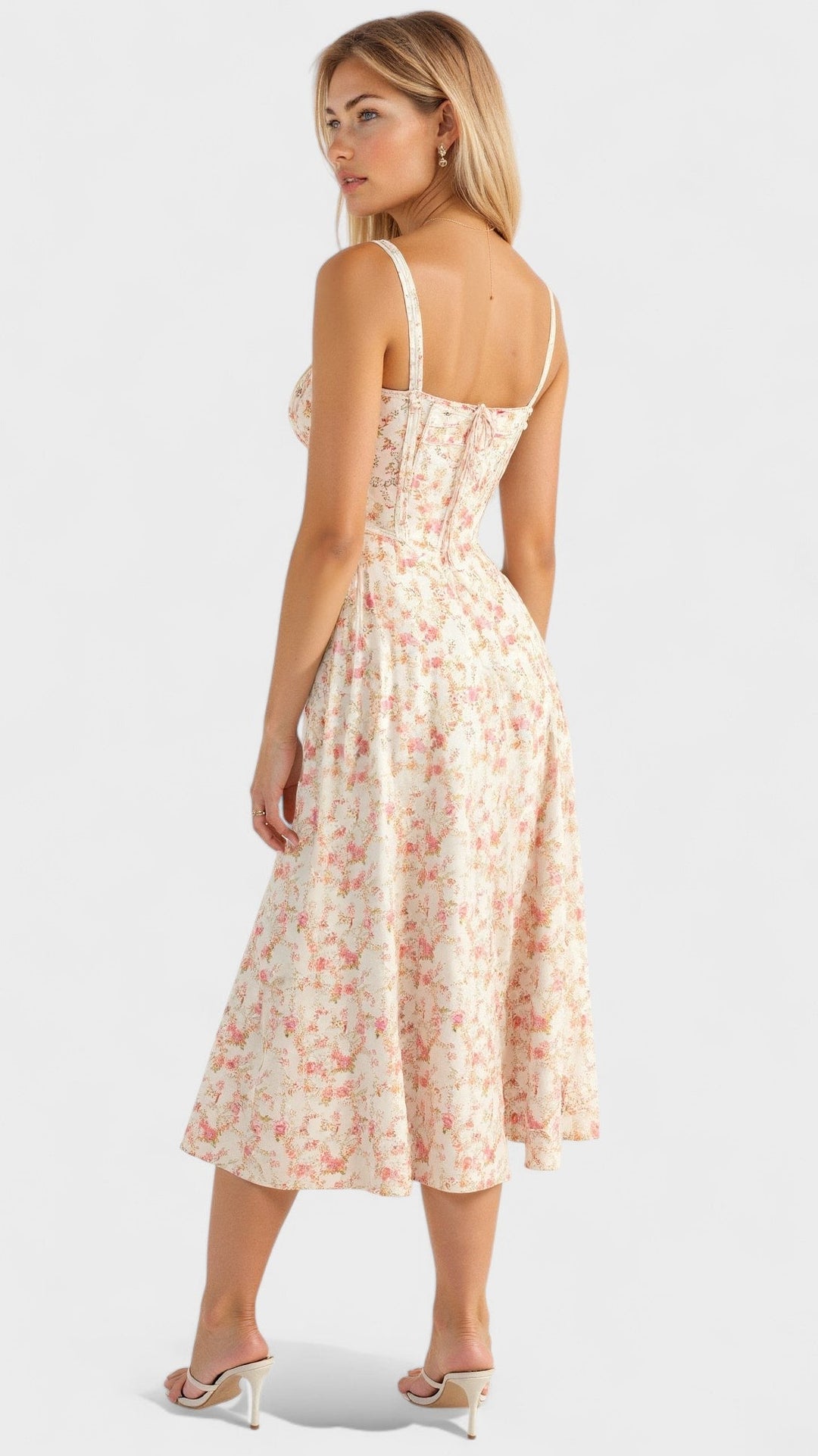 Carolina - Vestido floral con corsé ajustado