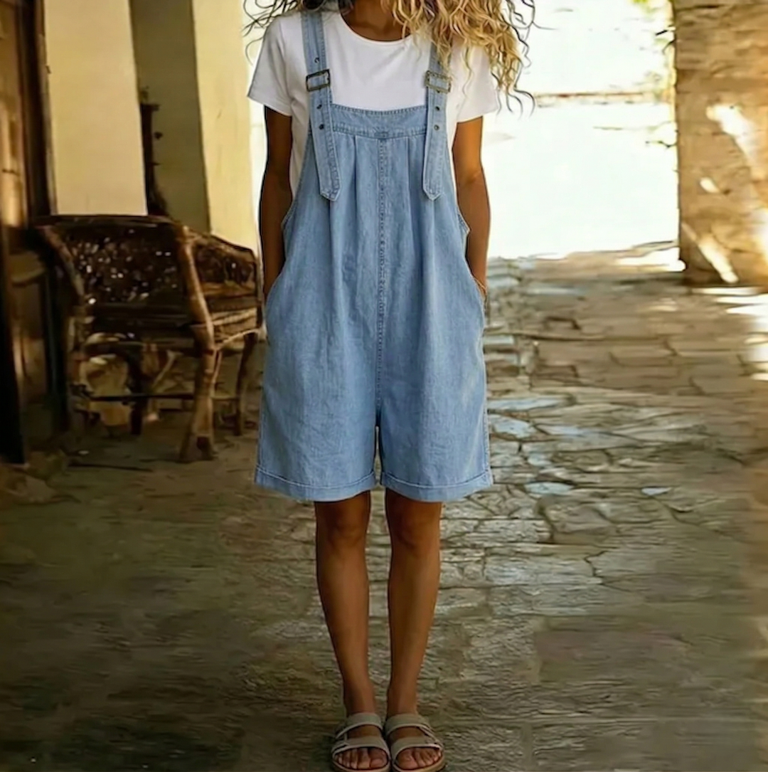 Manon - Mono Corto de Denim con Toque Suave de Algodón | Efecto Estilizante