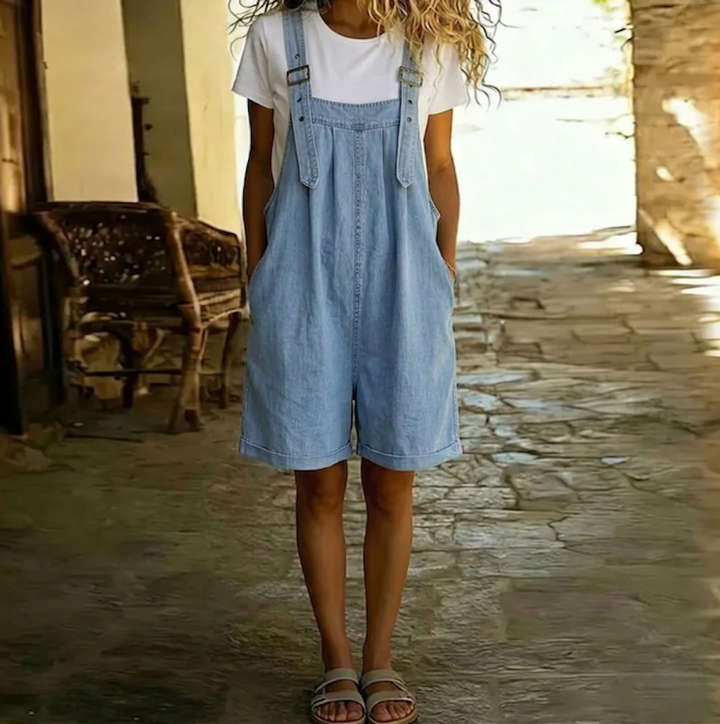 Manon - Mono Corto de Denim con Toque Suave de Algodón | Efecto Estilizante