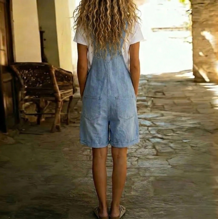 Manon - Mono Corto de Denim con Toque Suave de Algodón | Efecto Estilizante