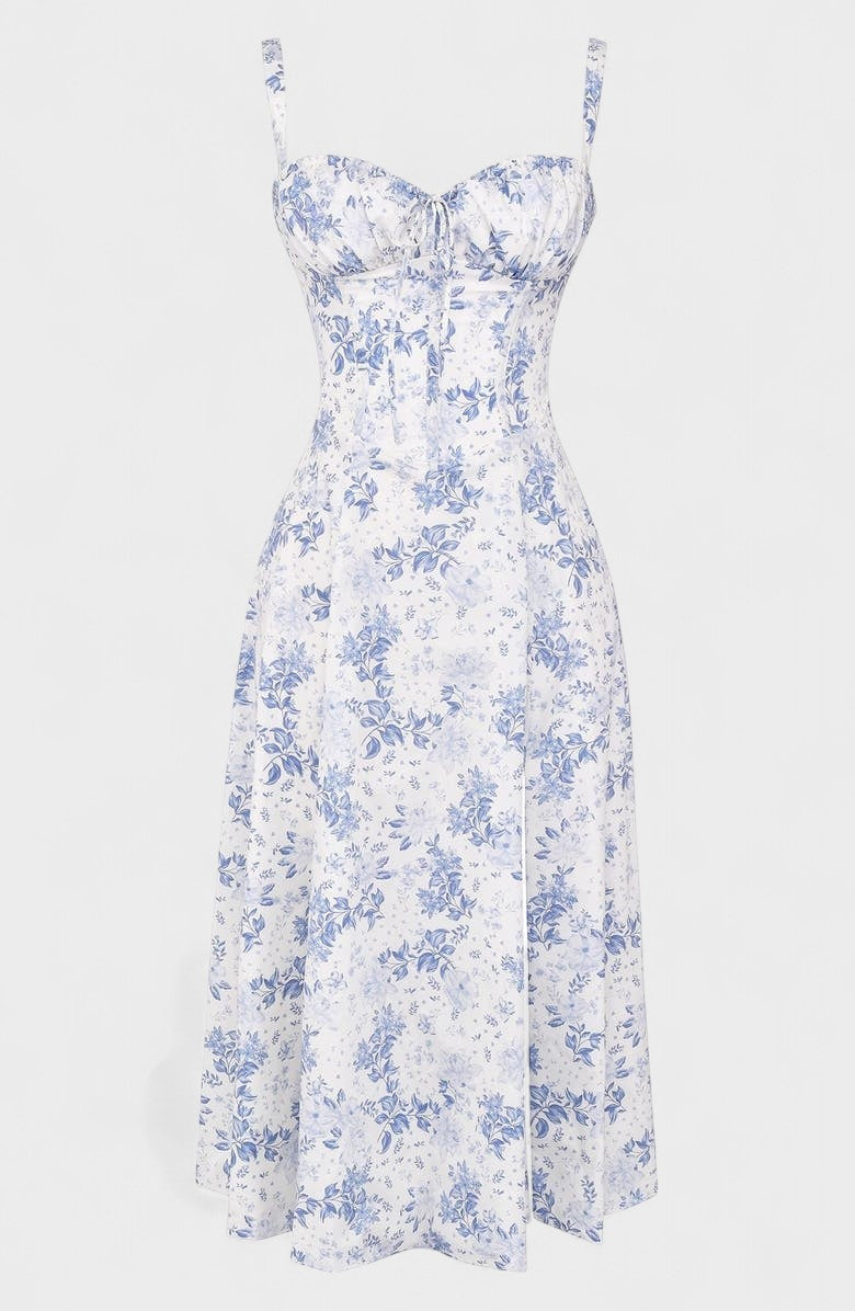 Carolina - Vestido floral con corsé ajustado