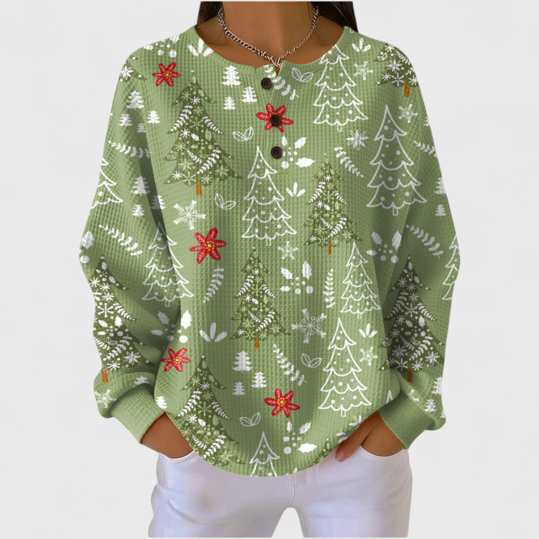 Véronique | Sudadera con motivo de árbol de Navidad nevado