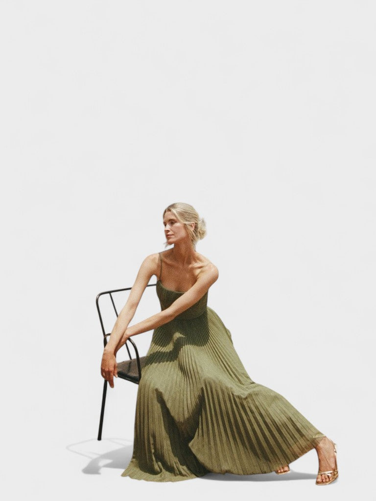 Melissa - Vestido midi plisado