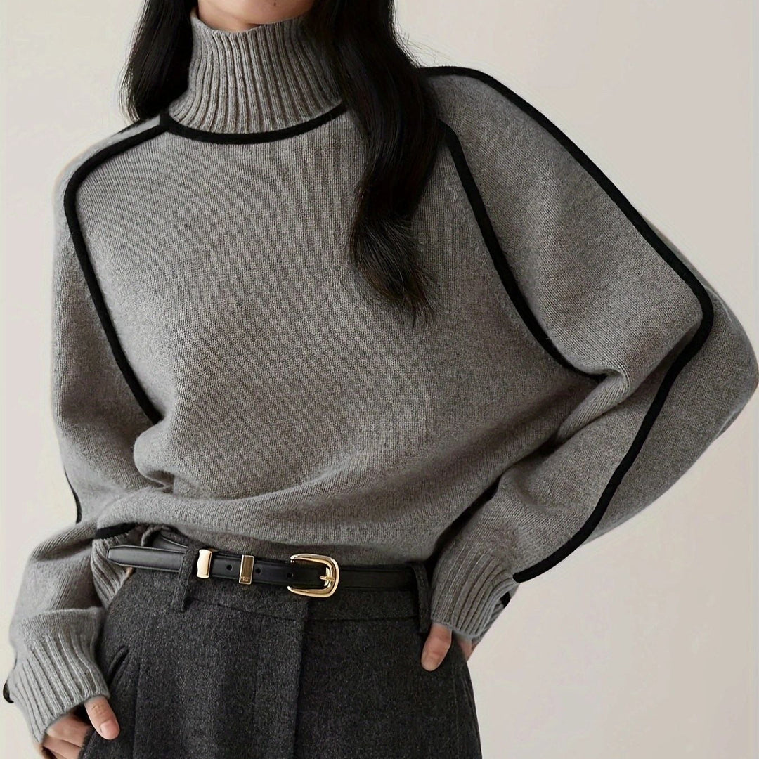 Marjorie | Jersey de cuello alto de canalé