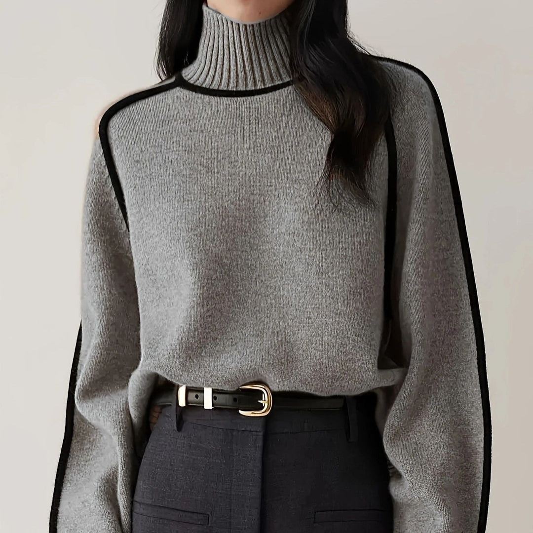 Marjorie | Jersey de cuello alto de canalé