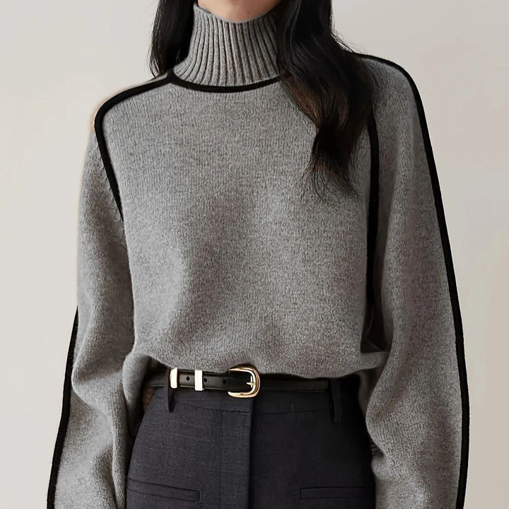 Marjorie | Jersey de cuello alto de canalé
