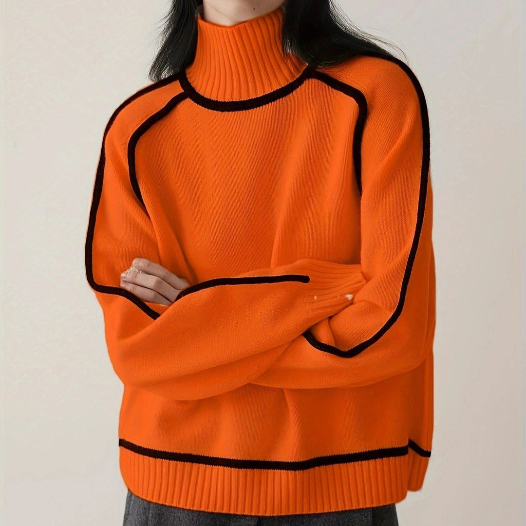 Marjorie | Jersey de cuello alto de canalé