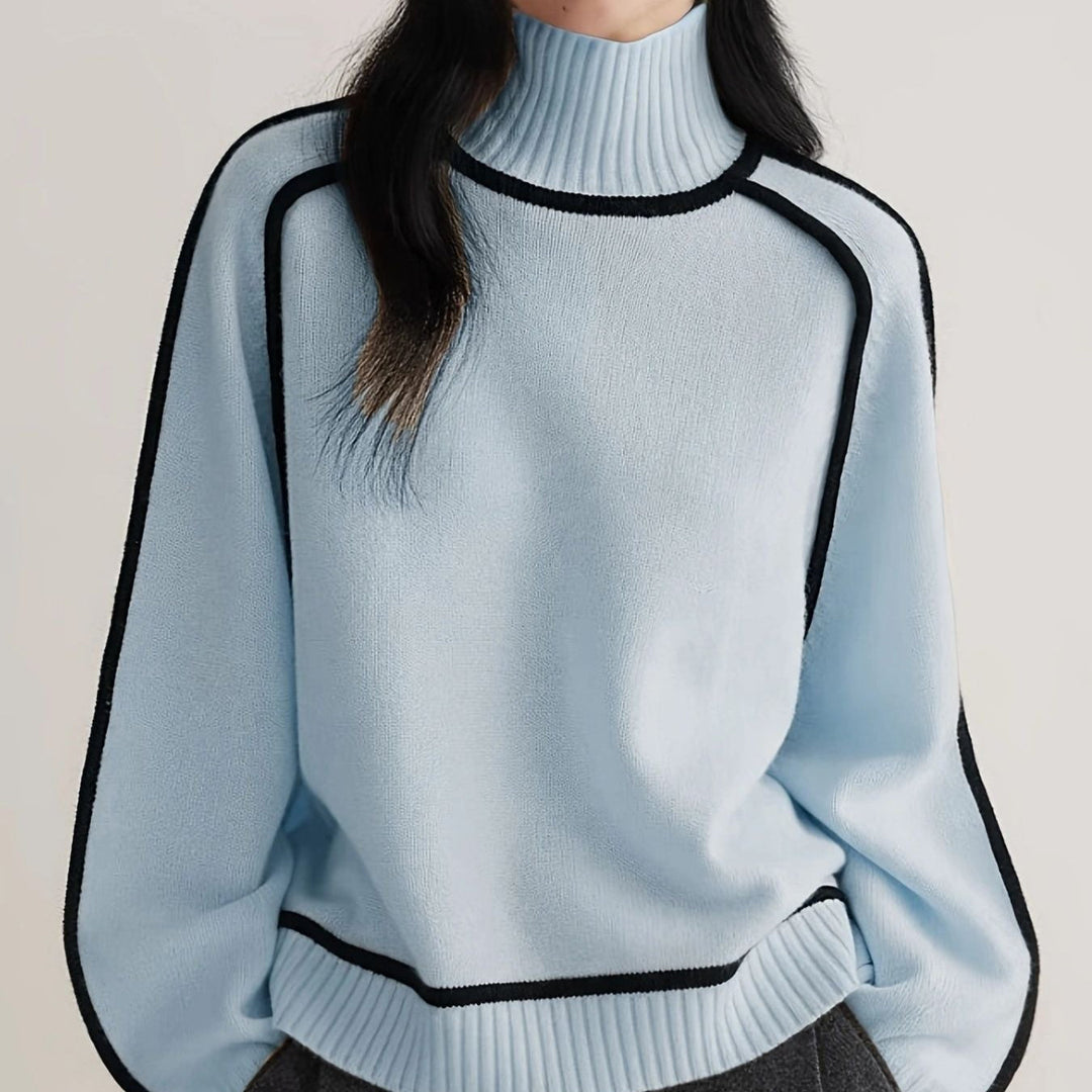 Marjorie | Jersey de cuello alto de canalé