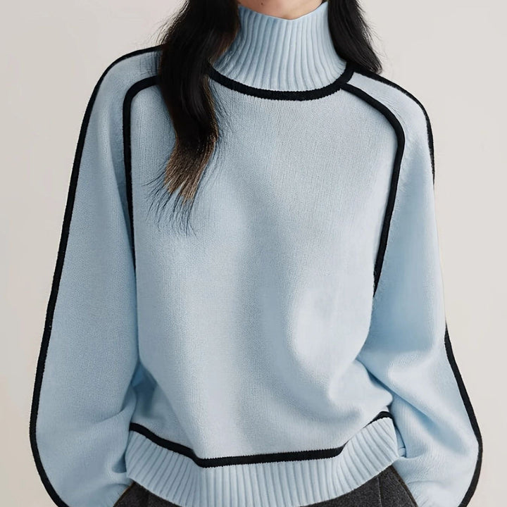 Marjorie | Jersey de cuello alto de canalé