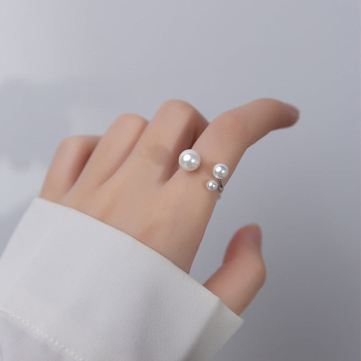 Anillo ajustable de perlas de agua dulce