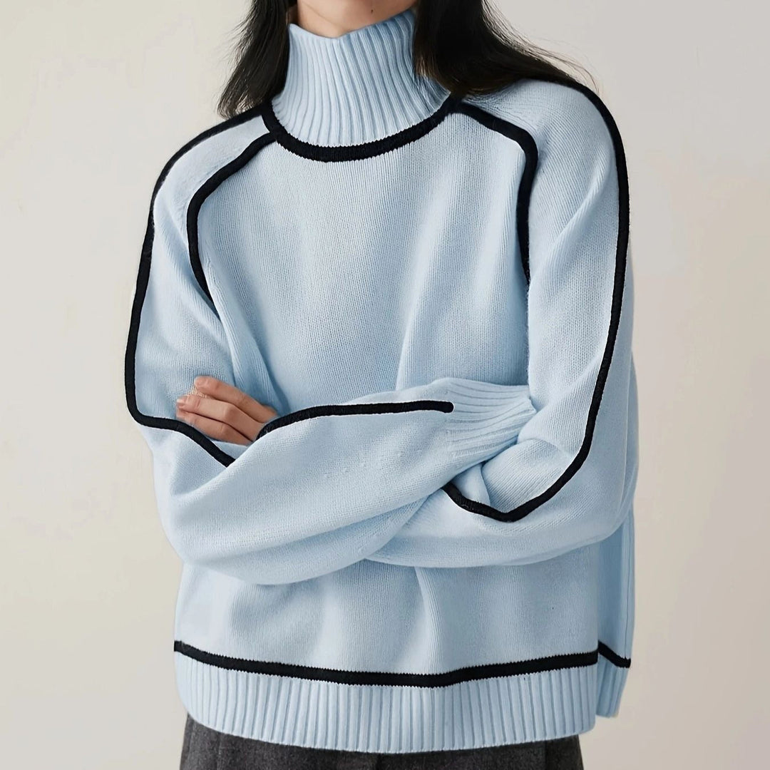 Marjorie | Jersey de cuello alto de canalé