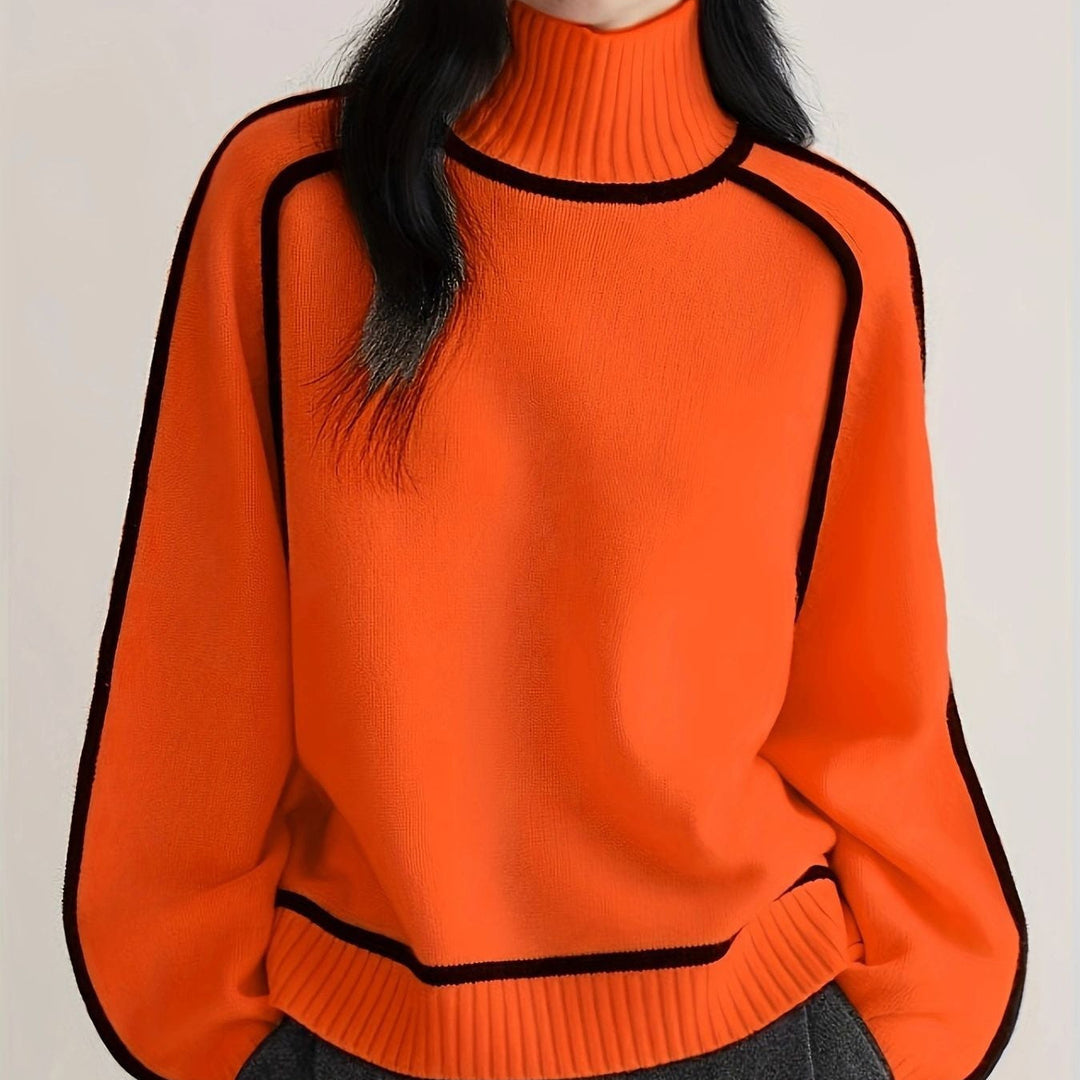 Marjorie | Jersey de cuello alto de canalé