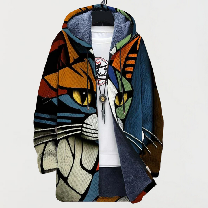 Édith | Chaqueta con estampado abstracto de gato