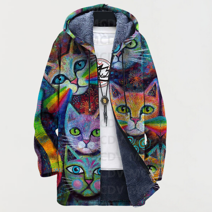 Irène | Sudadera con capucha y gato arcoíris