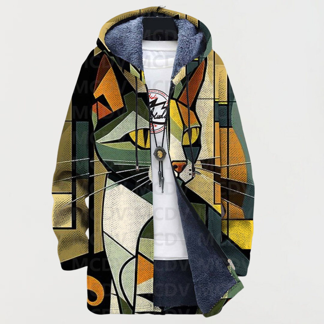 Juliette | Chaqueta con estampado geométrico de gato