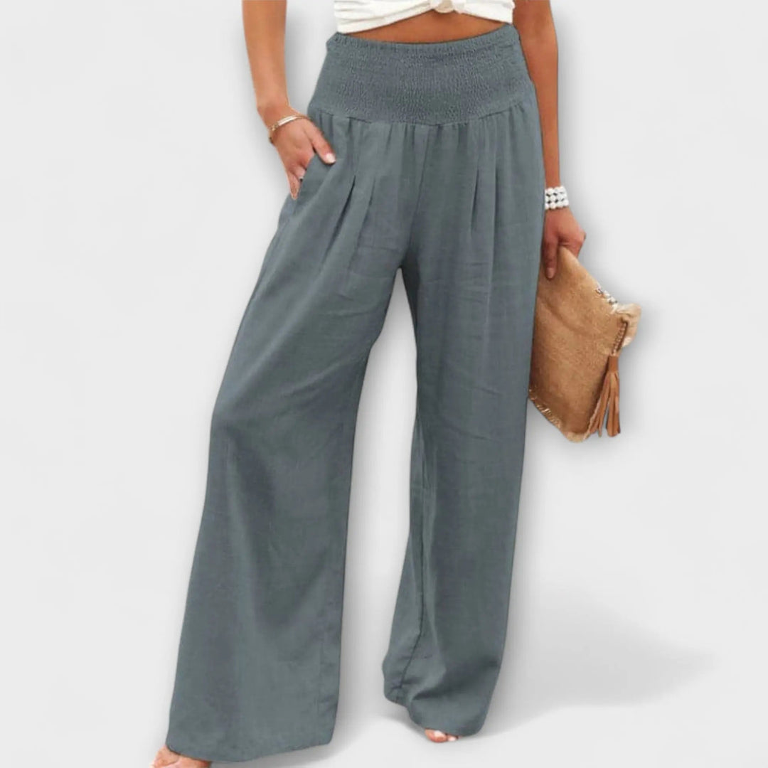 Thearya - Pantalones Casual de Lino Sueltos