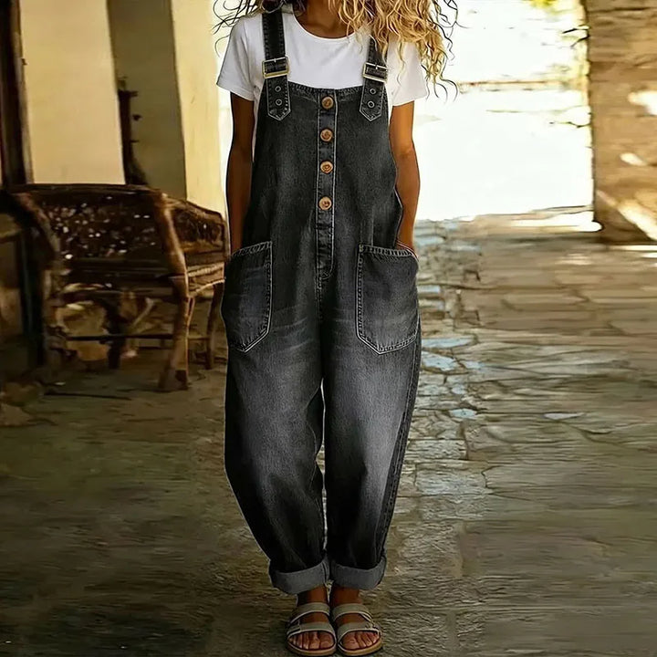 Madeleine - Mono Vintage de Algodón Suave con Aspecto de Denim | Total Look Tendencia