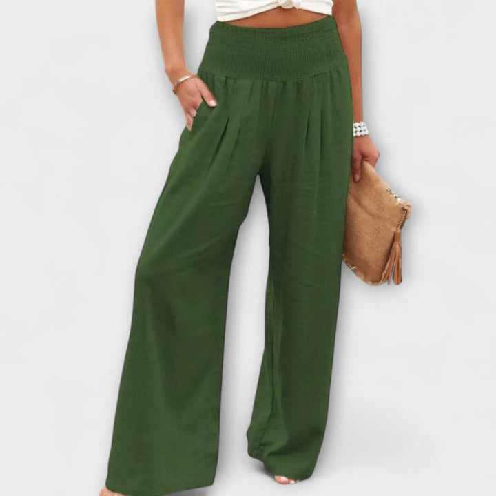 Thearya - Pantalones Casual de Lino Sueltos