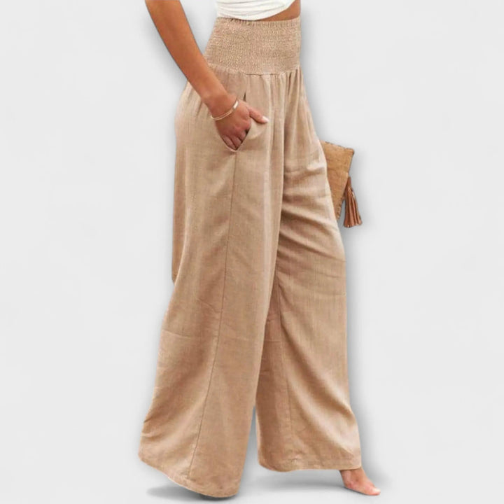 Thearya - Pantalones Casual de Lino Sueltos