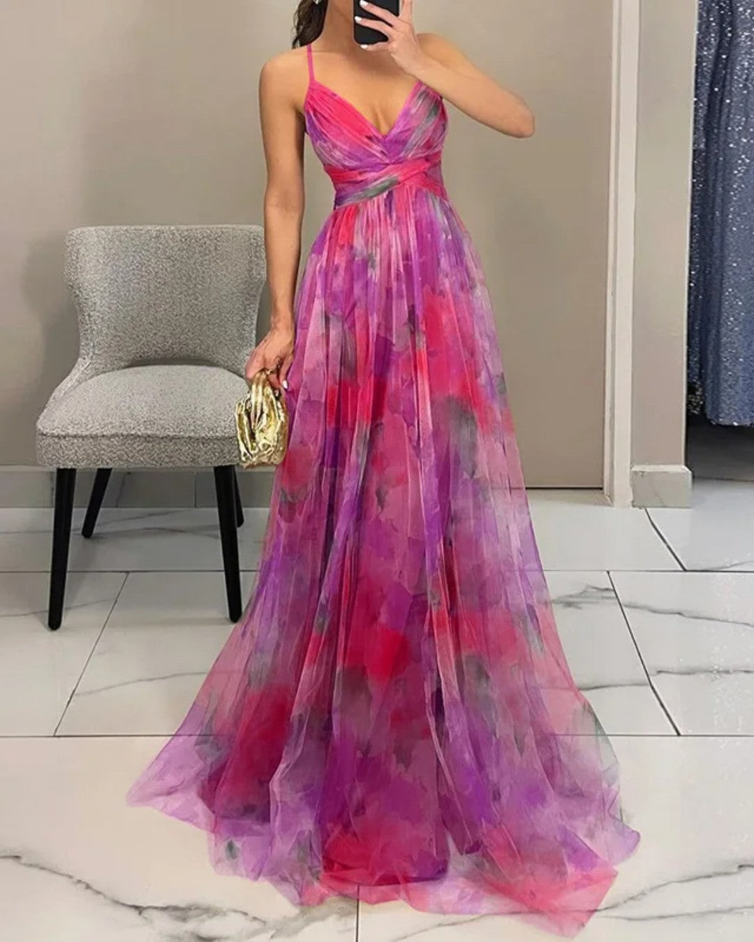 Giselle | Precioso Maxi Vestido con Estampado Floral