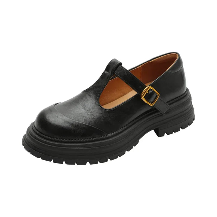 Mary Janes | Merceditas de piel con hebilla dorada