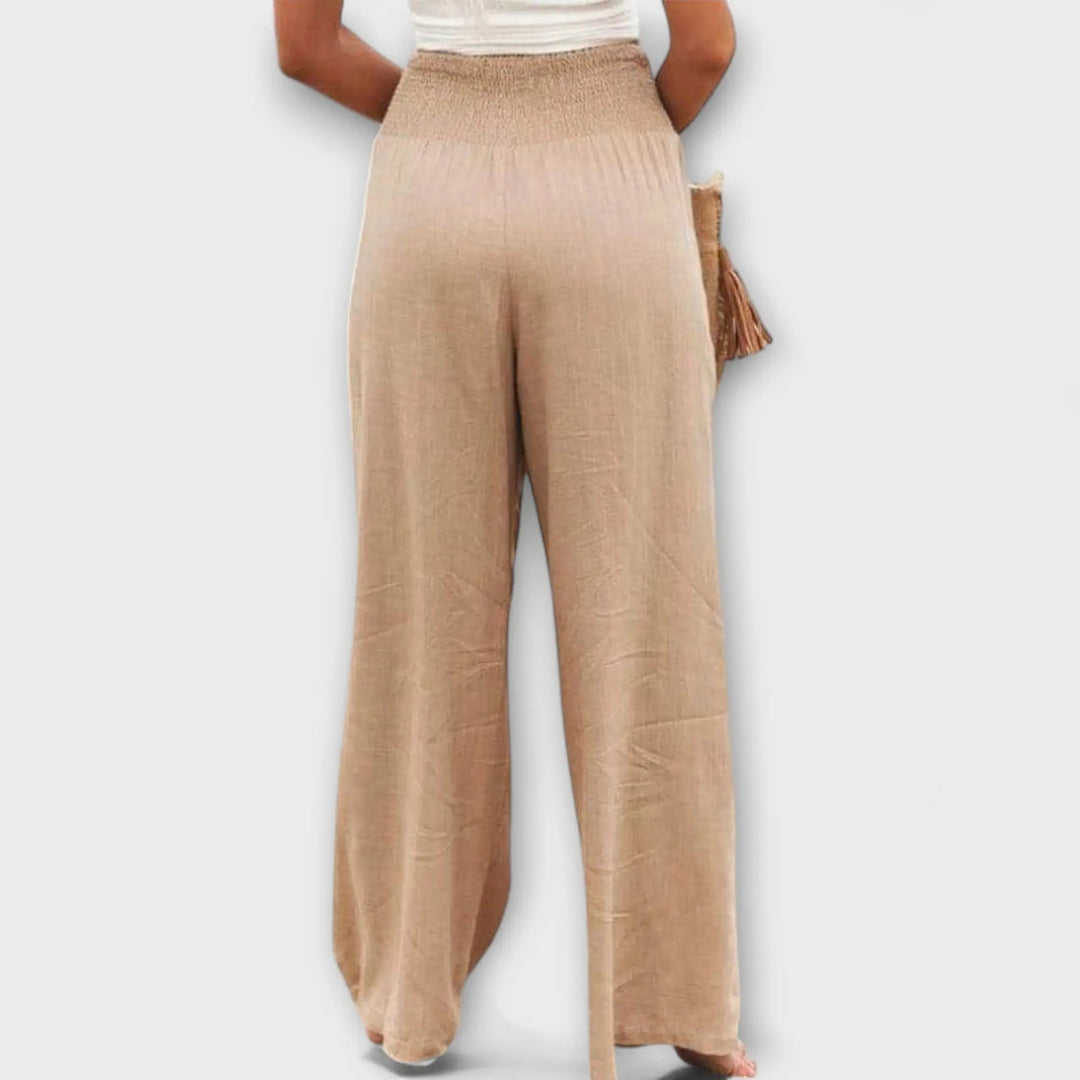 Thearya - Pantalones Casual de Lino Sueltos