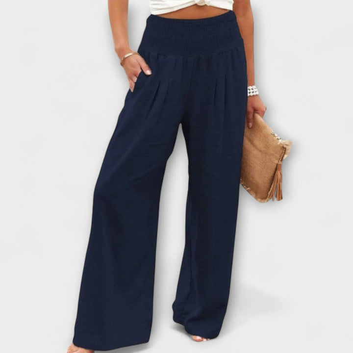 Thearya - Pantalones Casual de Lino Sueltos