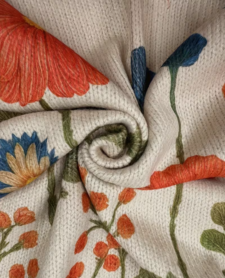 Wrenna - Cardigan con cremallera de flores silvestres
