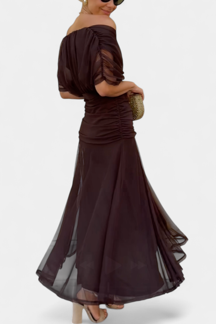 Magda - Vestido largo de flores con escote en V Mujer
