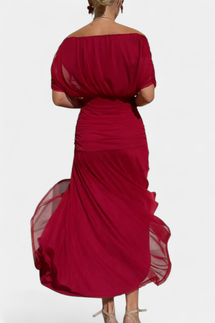 Magda - Vestido largo de flores con escote en V Mujer