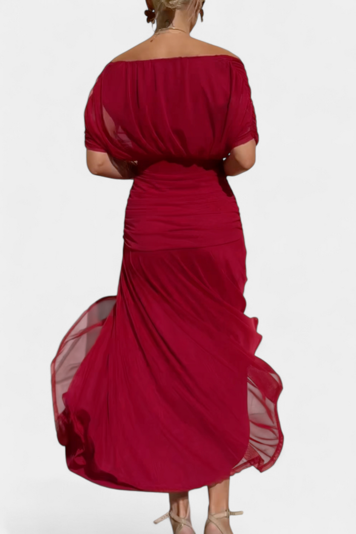 Magda - Vestido largo de flores con escote en V Mujer