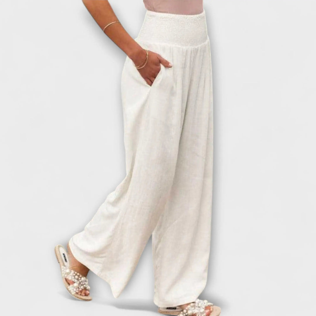 Thearya - Pantalones Casual de Lino Sueltos