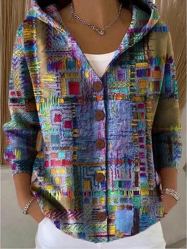 Opale | Camisa con Capucha Estampado Artístico
