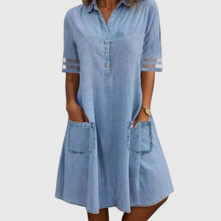 Léa - Vestido de Denim que Resalta la Silueta | Look Boho Chic