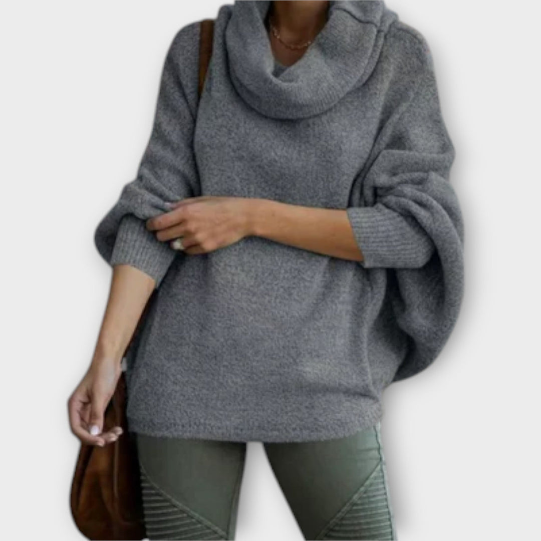Ulrike - Suéter de cuello alto beige elegante