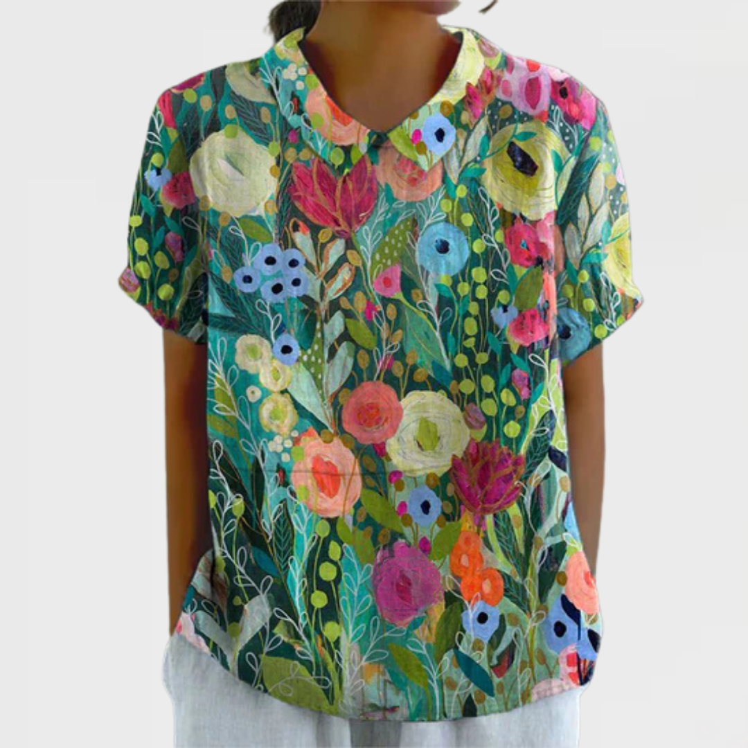 Enikő | Camisa de Acrílico con Estampado Floral