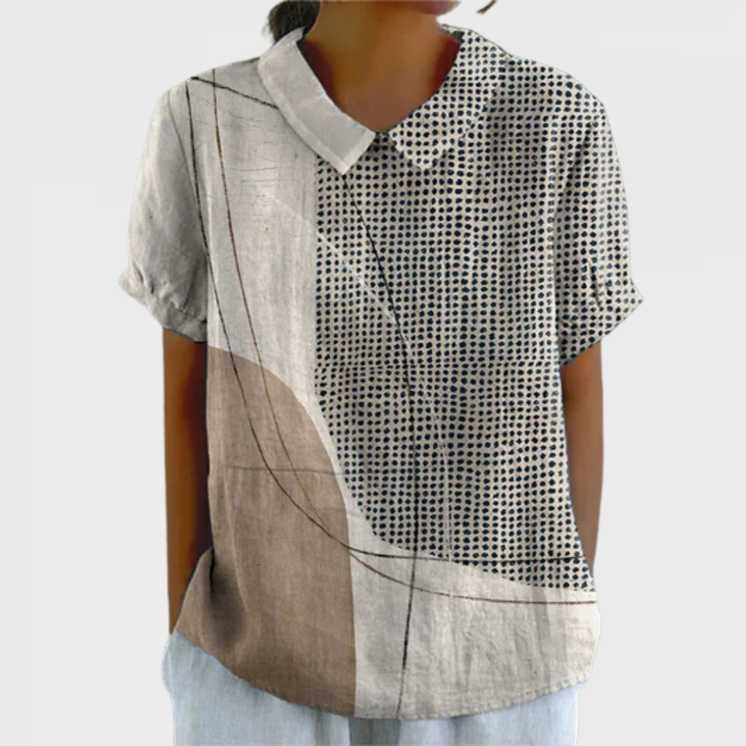 Saci | Camisa Decorada con Puntos y Líneas Abstractas