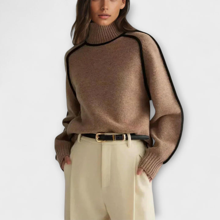 Julia - Suéter marrón con cuello alto