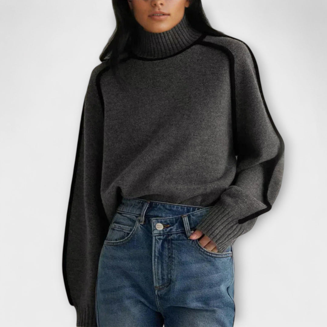 Julia - Suéter marrón con cuello alto
