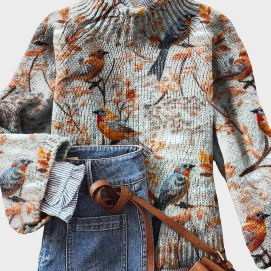 Mónica – Jersey de punto con diseño artístico