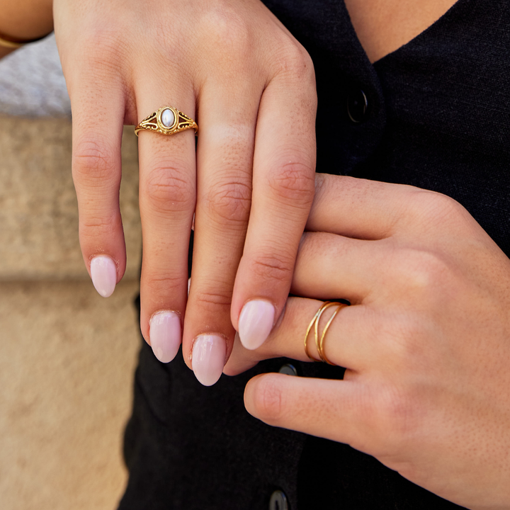 Aitana - Anillo de Perlas Vintage