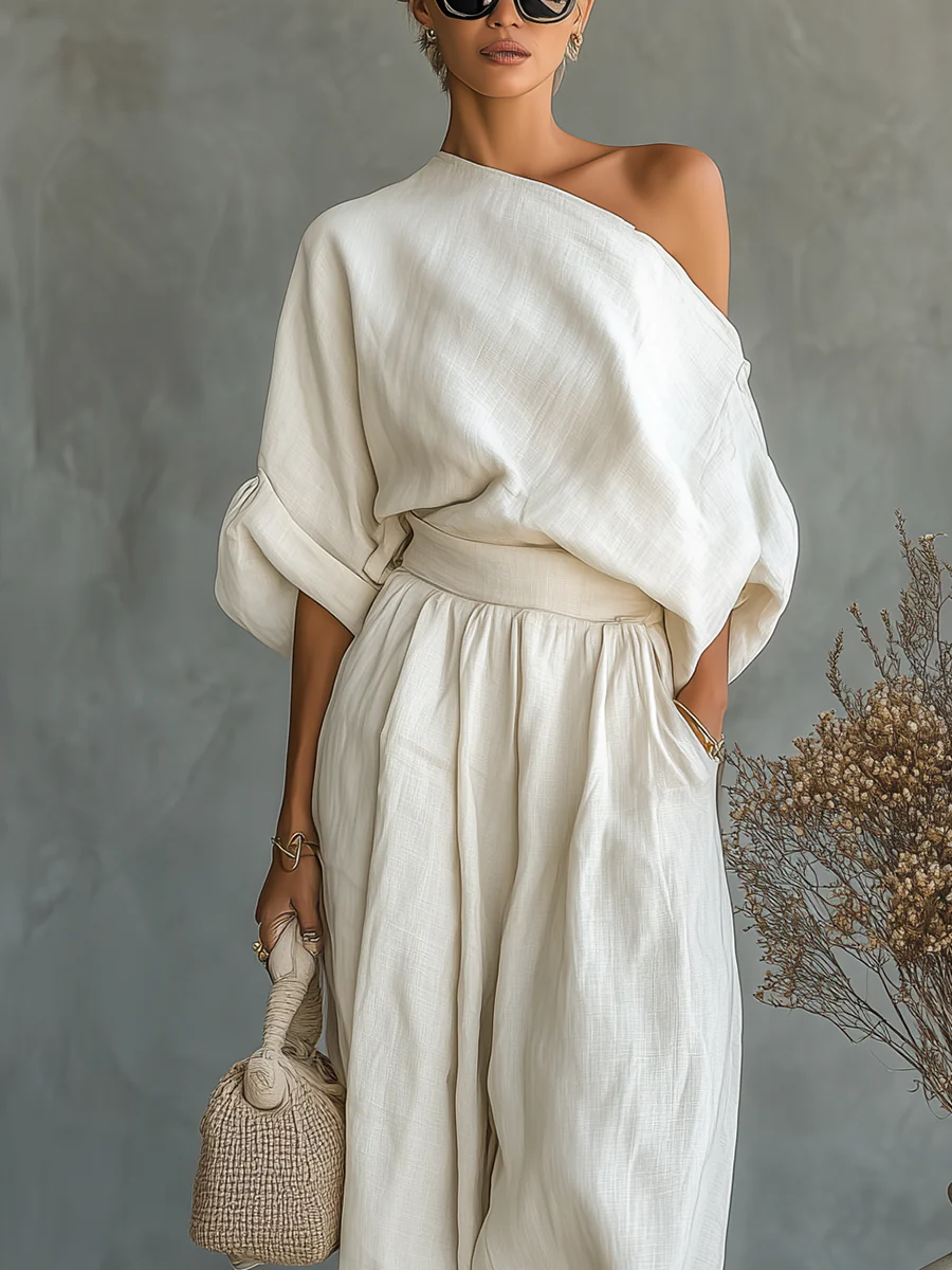 Mila | Conjunto de Dos Piezas – Top con Escote y Pantalón