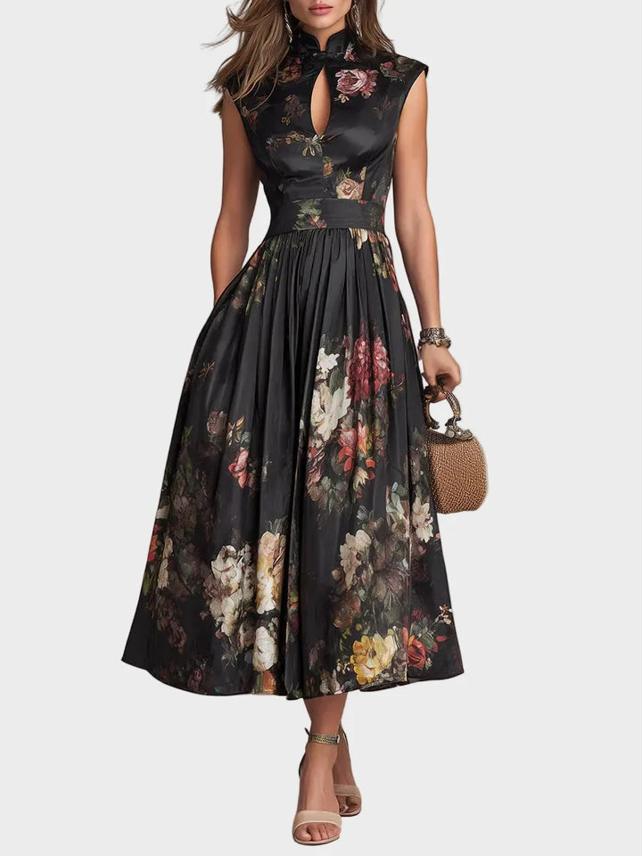 Elsa - Vestido midi plisado con estampado floral Mujer