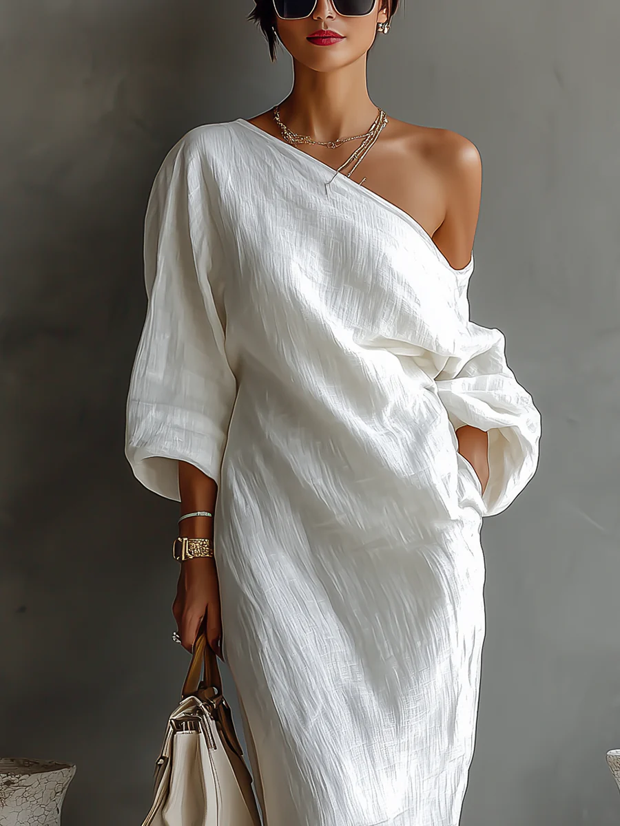 Elise | Vestido Maxi Sin Mangas – En Blanco Puro