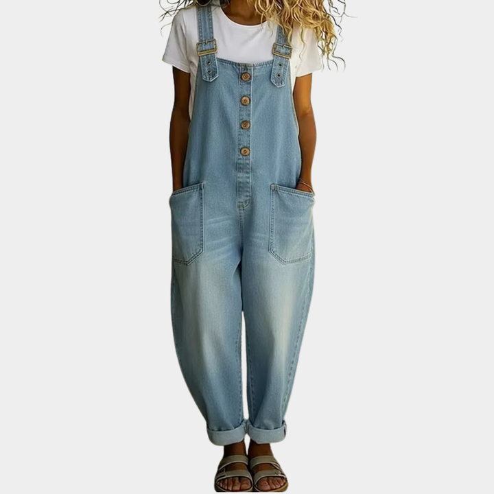 Madeleine - Mono Vintage de Algodón Suave con Aspecto de Denim | Total Look Tendencia