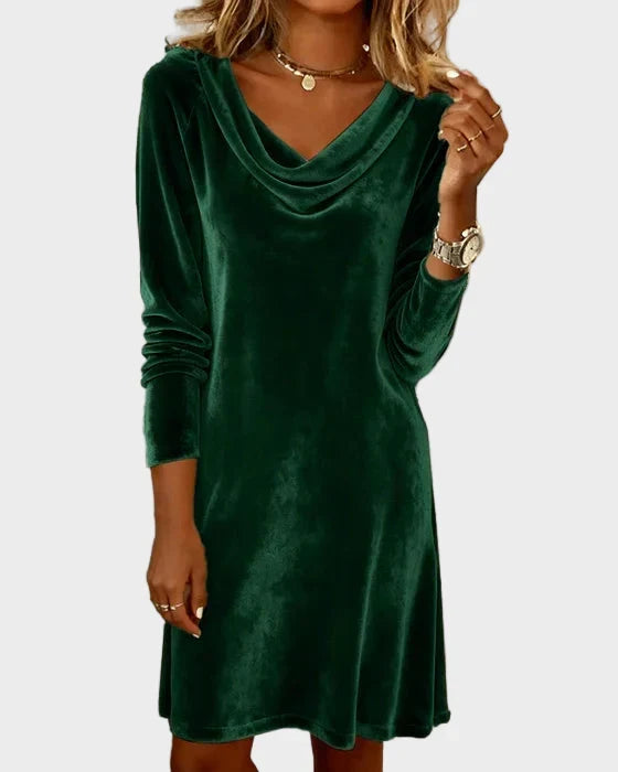 Frosina - Vestido de Terciopelo Suelto Mujer