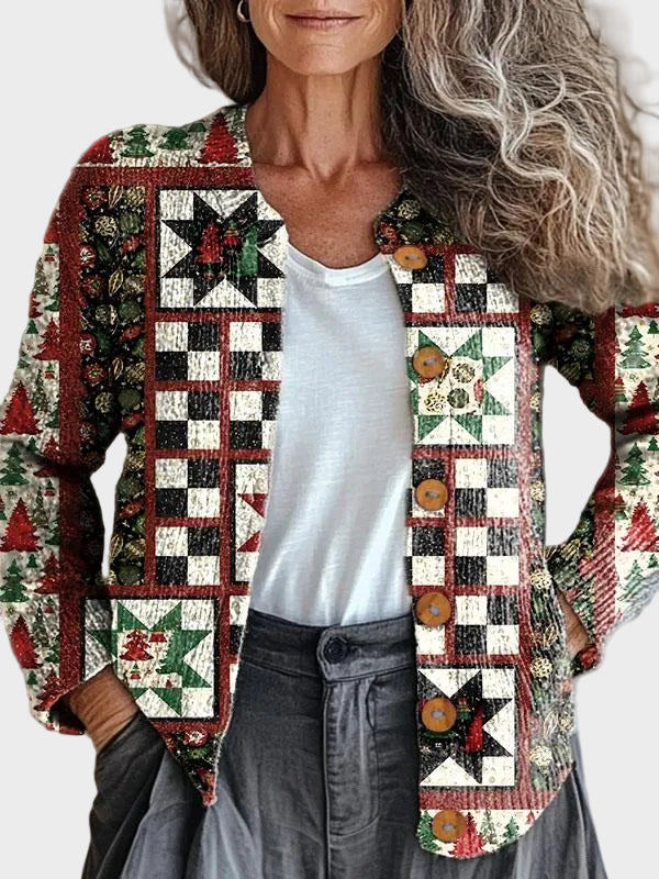 Everlyn™ – Jersey navideño patchwork