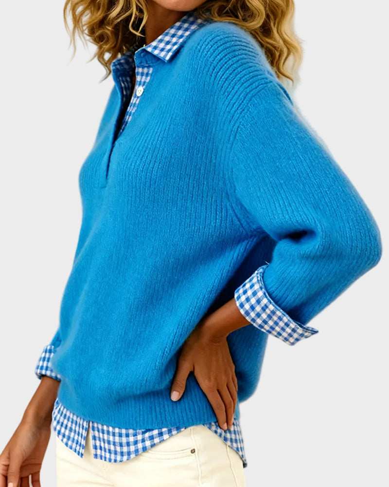 Viktoria – Jersey patchwork de cuadros multicolor – imagen 2